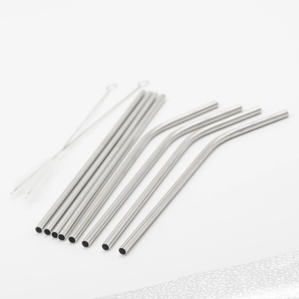 Metal Drinking Straws - Silver (8 Pack) - Image 2
