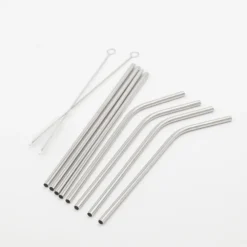Metal Drinking Straws - Silver (8 Pack)