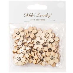 Wooden Cherry Blossom Confetti - Natural