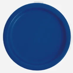 Unique Plain Navy Blue Plates (16 Pack)