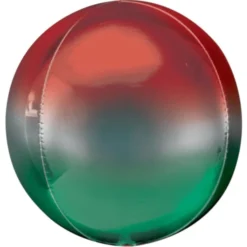 AMSCAN Ombre Orb Balloon - Red And Green