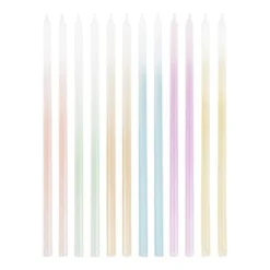 Ginger Ray Pastel Ombre Tall Cake Candles (12 Pack)