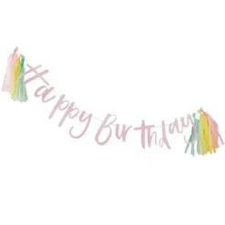 Ginger Ray Pastel Tassel Happy Birthday Garland