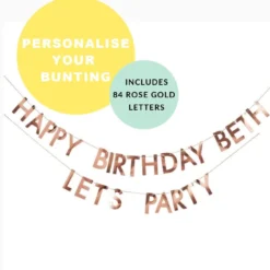 Ginger Ray Personalised Letter Bunting - Rose Gold