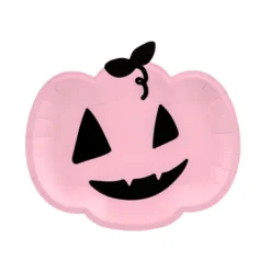 Pink Halloween Pumpkin Plates (6 Pack)