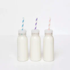 Plastic Drinks Bottles With Straw Holes (6 Bottles)