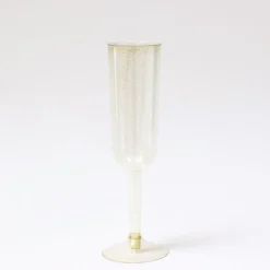 Unique Plastic Glasses - Gold Glitter (4 Pack)