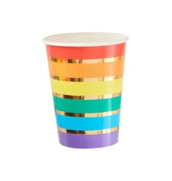 Ginger Ray Rainbow Brights Party Cups (8 Pack)