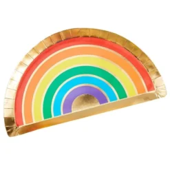 Ginger Ray Rainbow Brights Shape Plates (8 Pack)