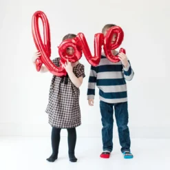 Red Love Script Balloon