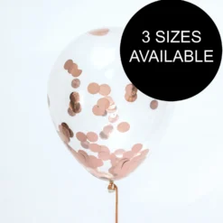 Rose Gold Confetti Filled Balloons