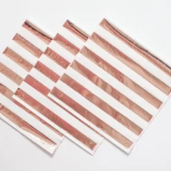 Unique Rose Gold Foiled Striped Party Napkins