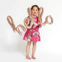 Rose Gold Hello Script Balloon