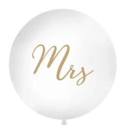 Round Wedding Balloon - Gold Mrs