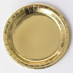 Unique Shiny Gold Paper Plates (8 Pack)
