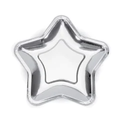 Shiny Star Paper Plates Silver (6 Pack)