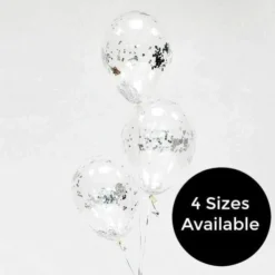 Silver Confetti Sprinkle Filled Balloons