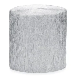 Silver Crepe Paper Streamers (4 Pack)