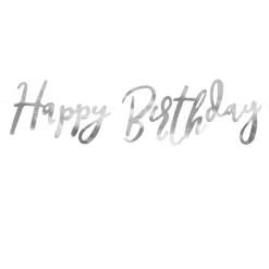 Silver Happy Birthday Garland