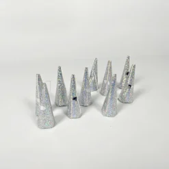Unique Holographic Cone Party Poppers - Silver (10 Pack)