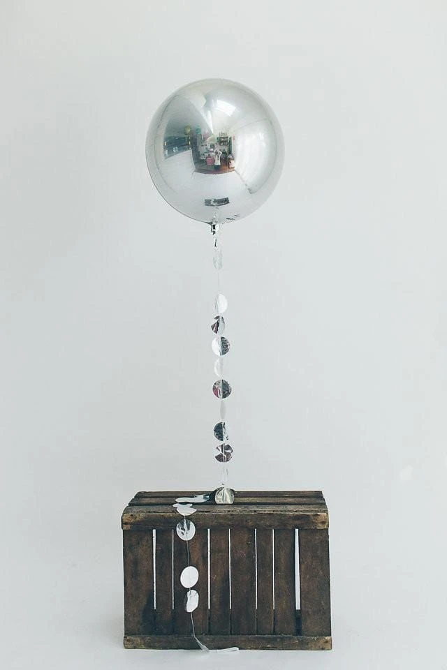 Anagram Silver Orb Balloon 16" - Image 2
