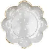 Small Grey Flower Party Plates (12 Pack)
