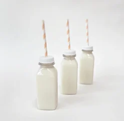 Square Mini Bottles With Straw Holes (6 Pack)