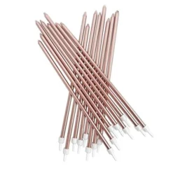 Creative Converting Ultra Long Cake Candles - Rose Gold (16 Pack)