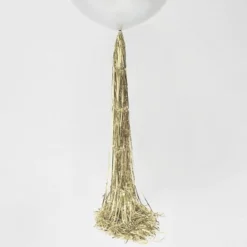 White Gold Shimmer Foil Curtain / Balloon Tassel
