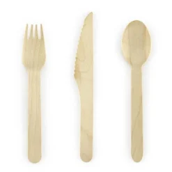Wooden Cutlery Natural (18 Pieces)